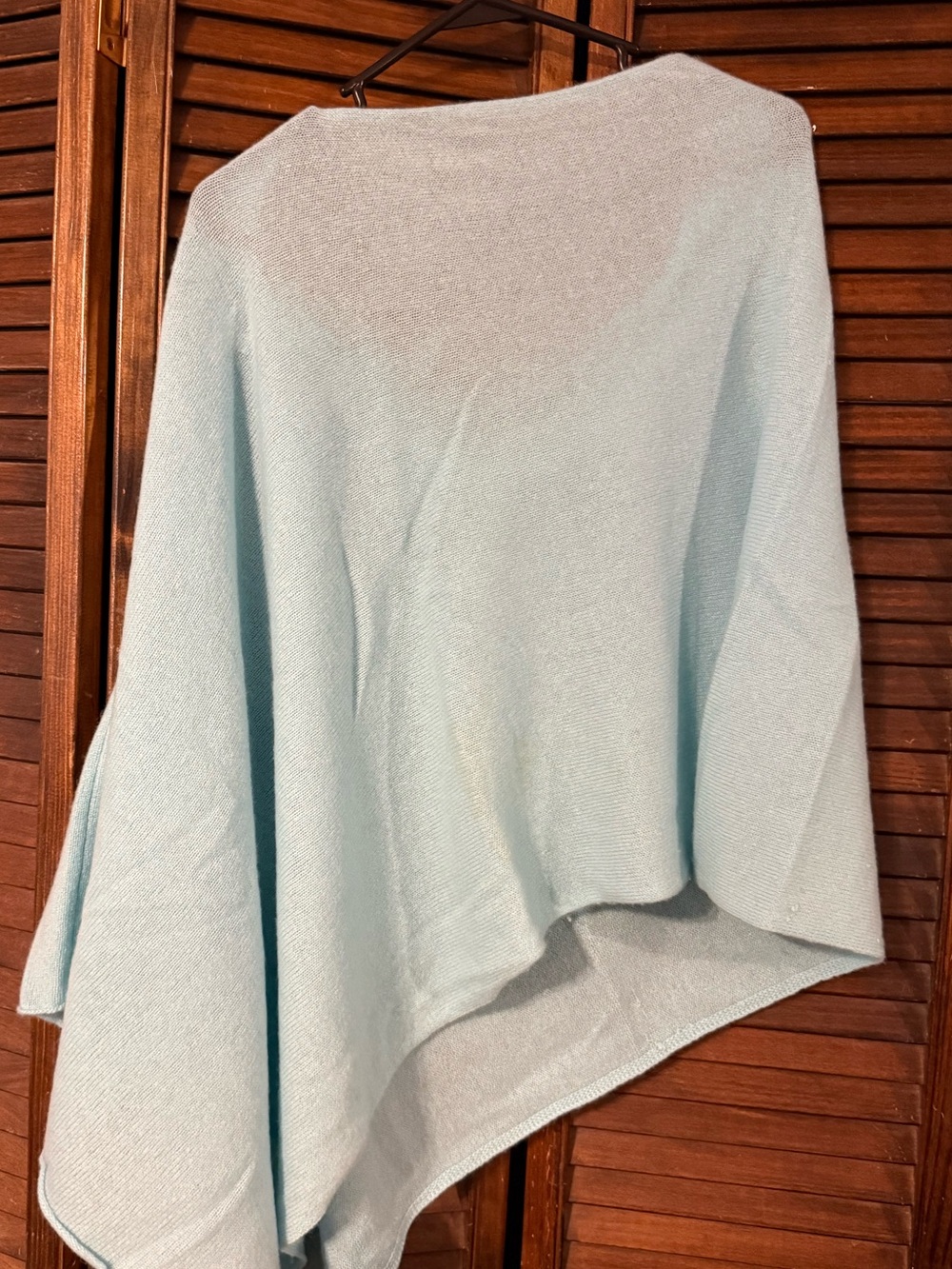 Minnie Rose Light Blue Knit Poncho